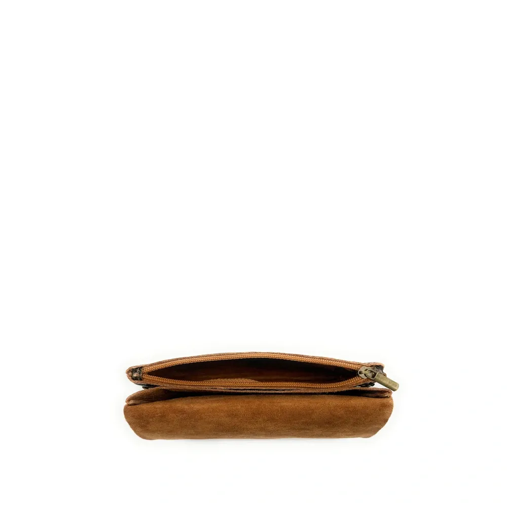 Sac pochette en cuir irisé MAELIA Léopard bronze - Image 6