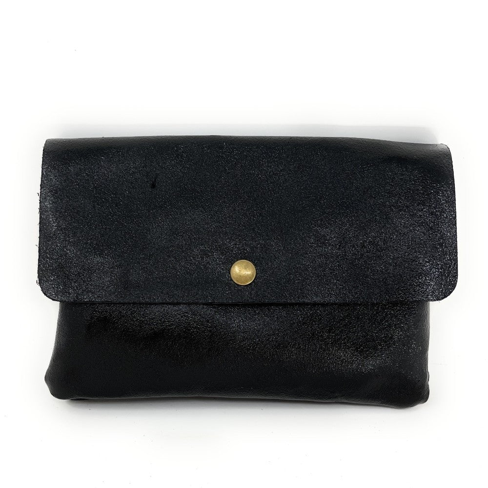 Sac pochette en cuir irisé MAELIA Noir - Image 4