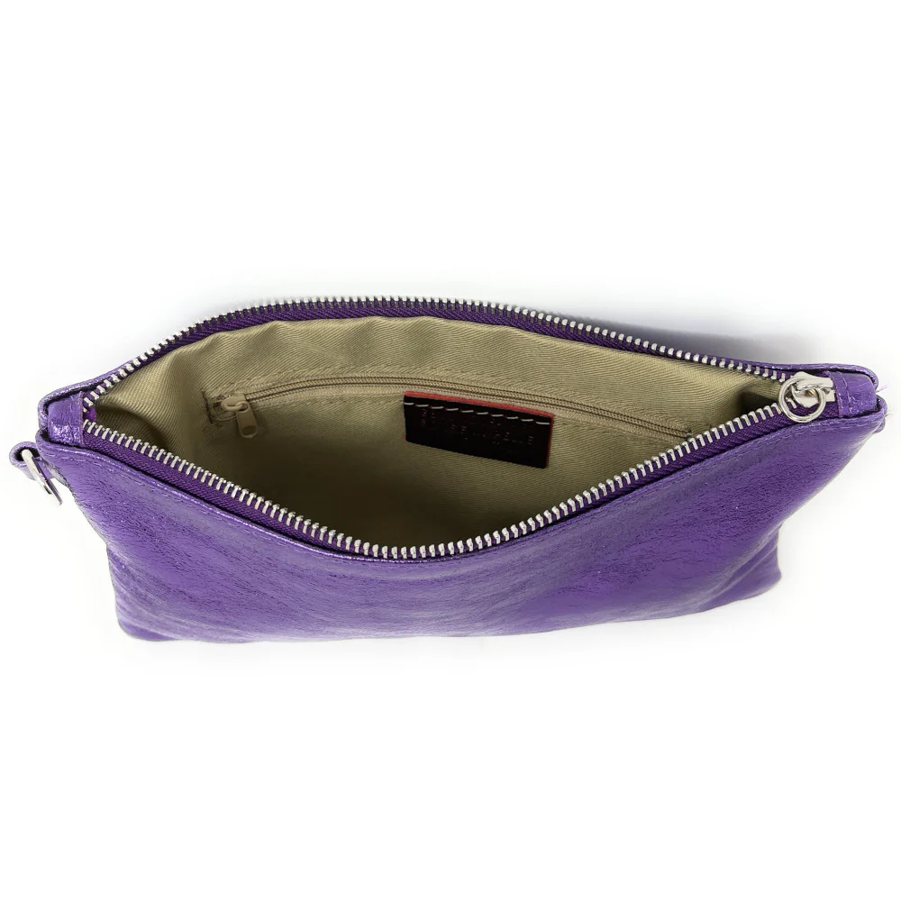 Sac pochette en cuir irisé MELUSINE Améthyste - Image 3