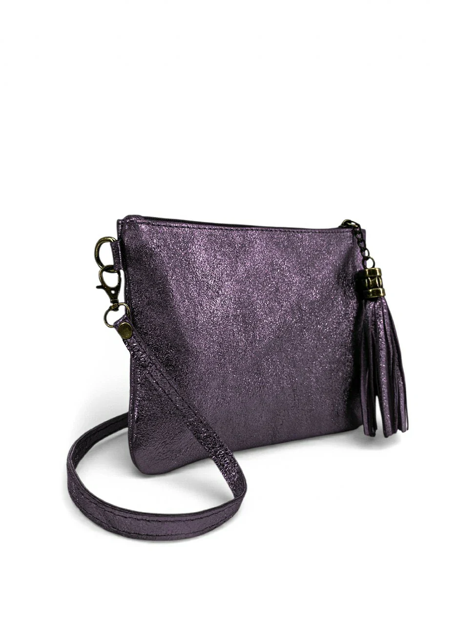 Sac pochette en cuir irisé MORGANE Améthyste - Image 2