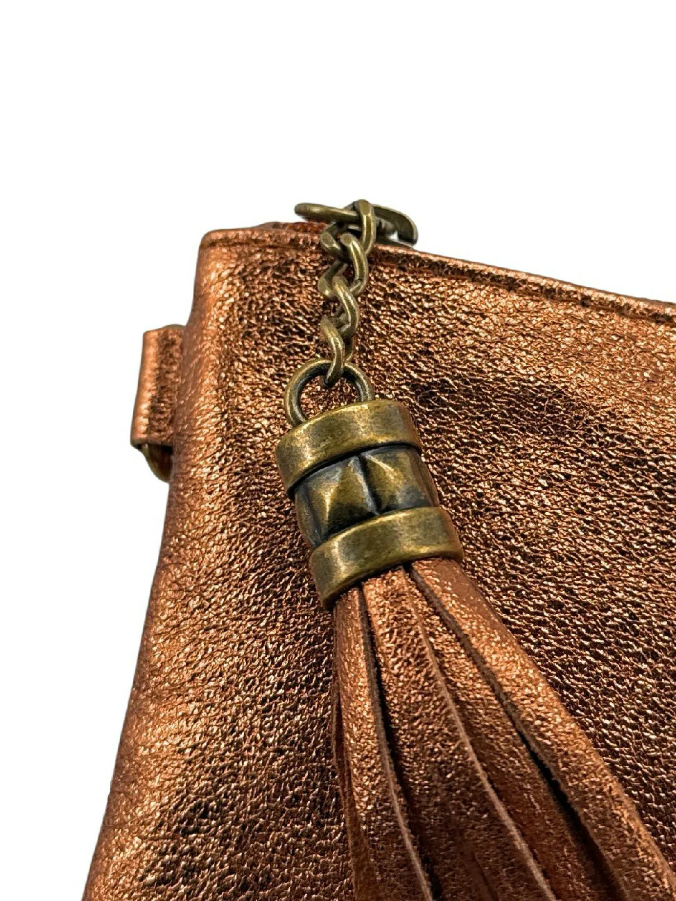 Sac pochette en cuir irisé MORGANE Bronze - Image 5