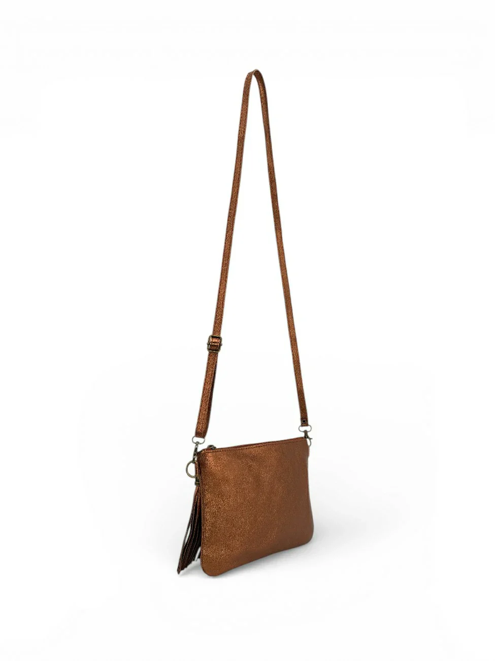 Sac pochette en cuir irisé MORGANE Bronze - Image 6