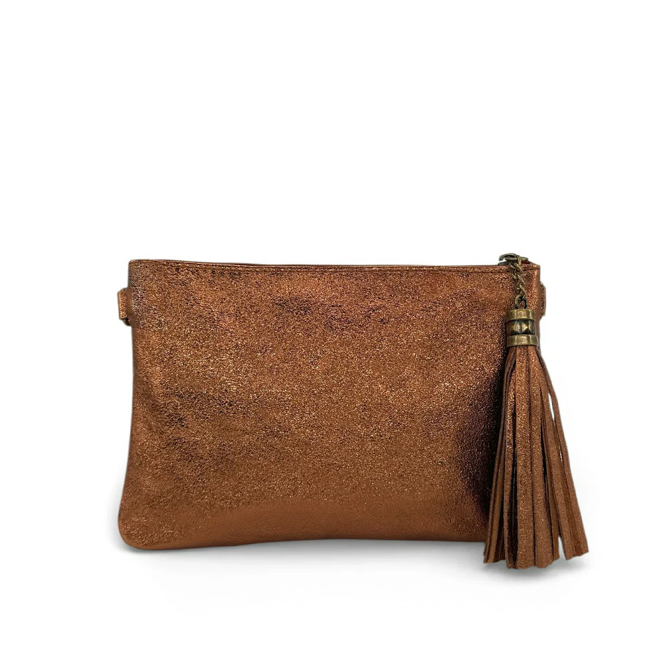 Sac pochette en cuir irisé MORGANE Bronze - Image 7