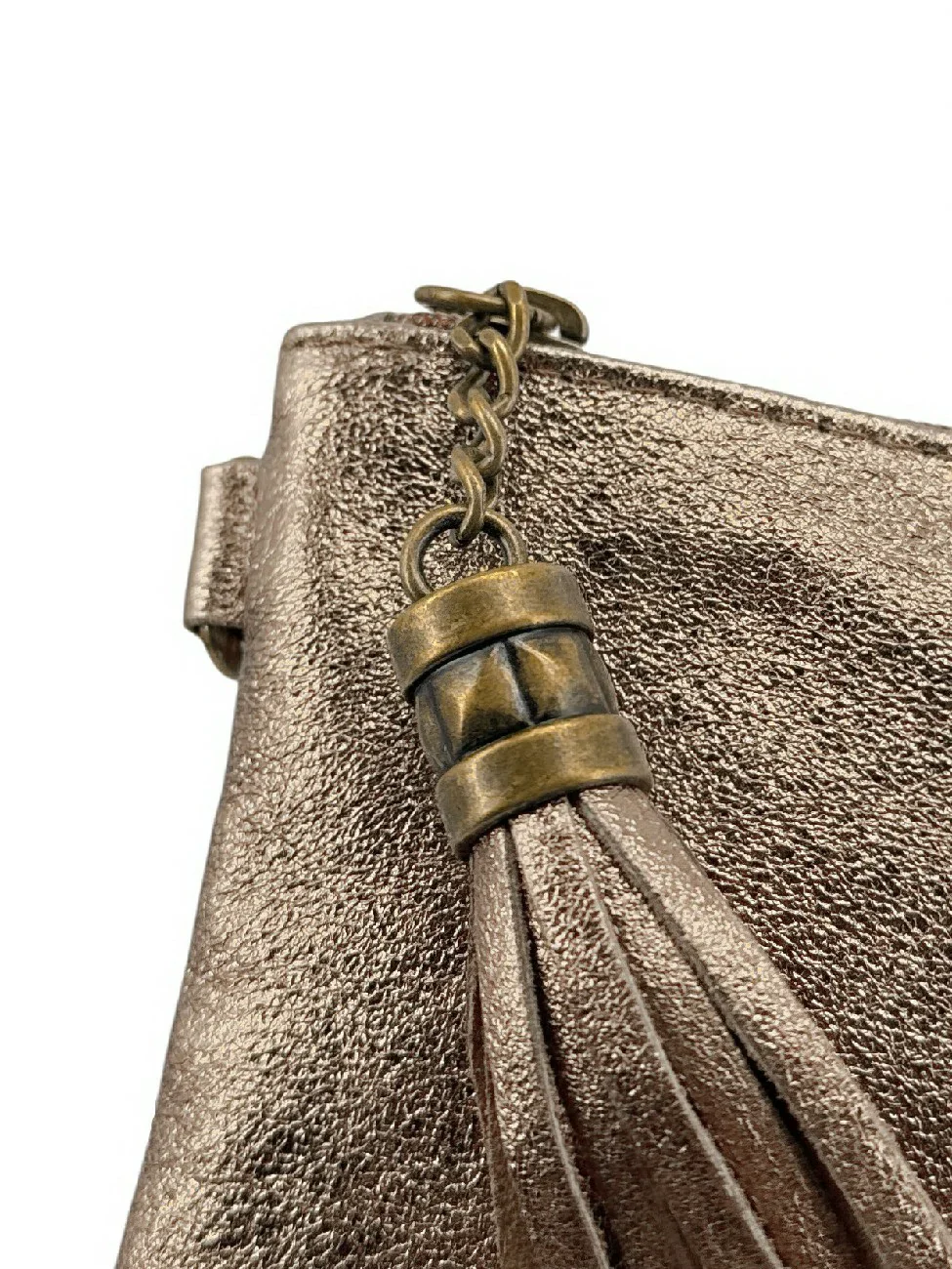 Sac pochette en cuir irisé MORGANE Champagne irisé - Image 5