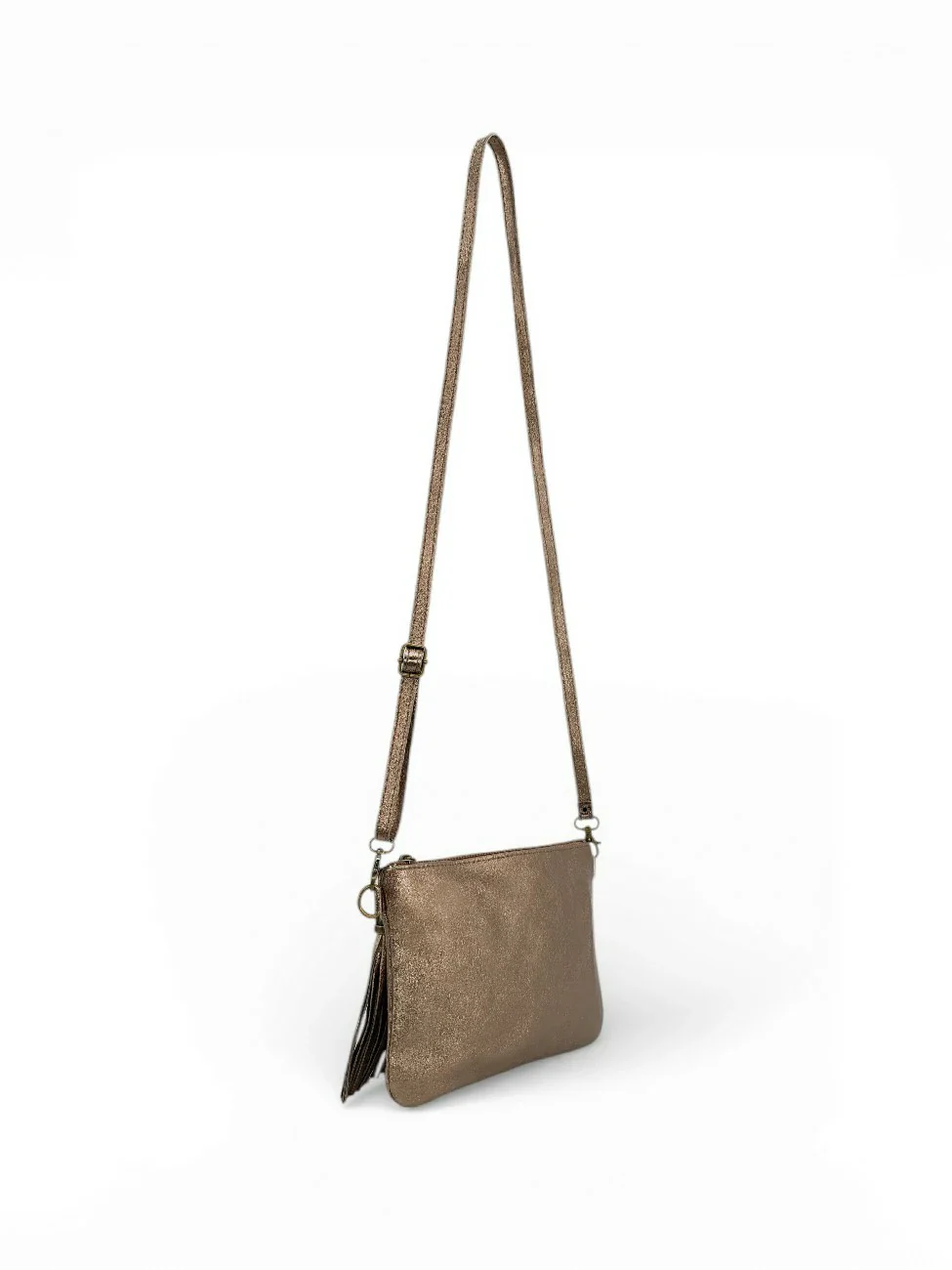 Sac pochette en cuir irisé MORGANE Champagne irisé - Image 6