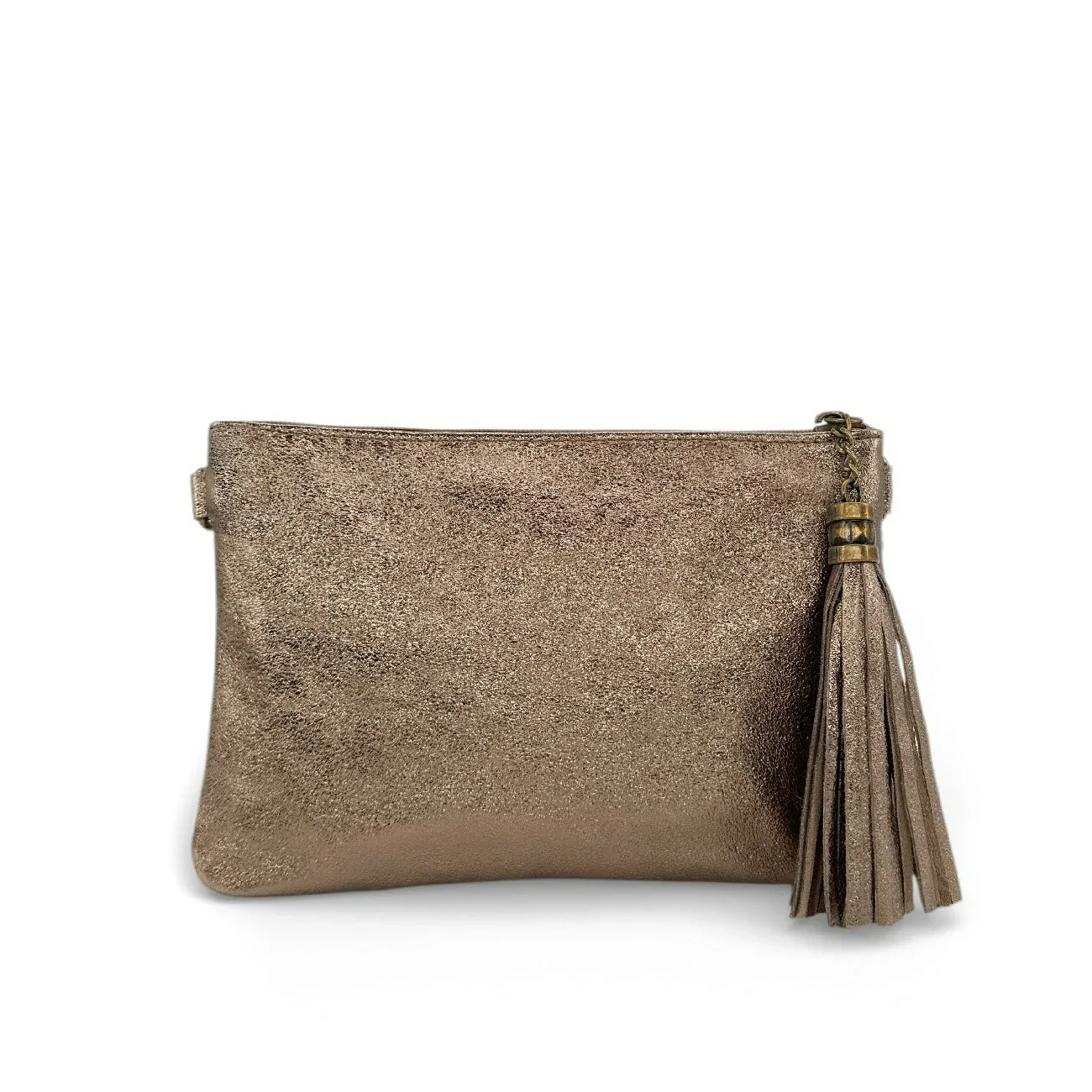 Sac pochette en cuir irisé MORGANE Champagne irisé - Image 7