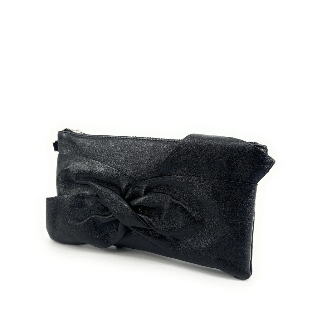 Sac pochette en cuir irisé SHERAZADE Noir irisé - Image 2
