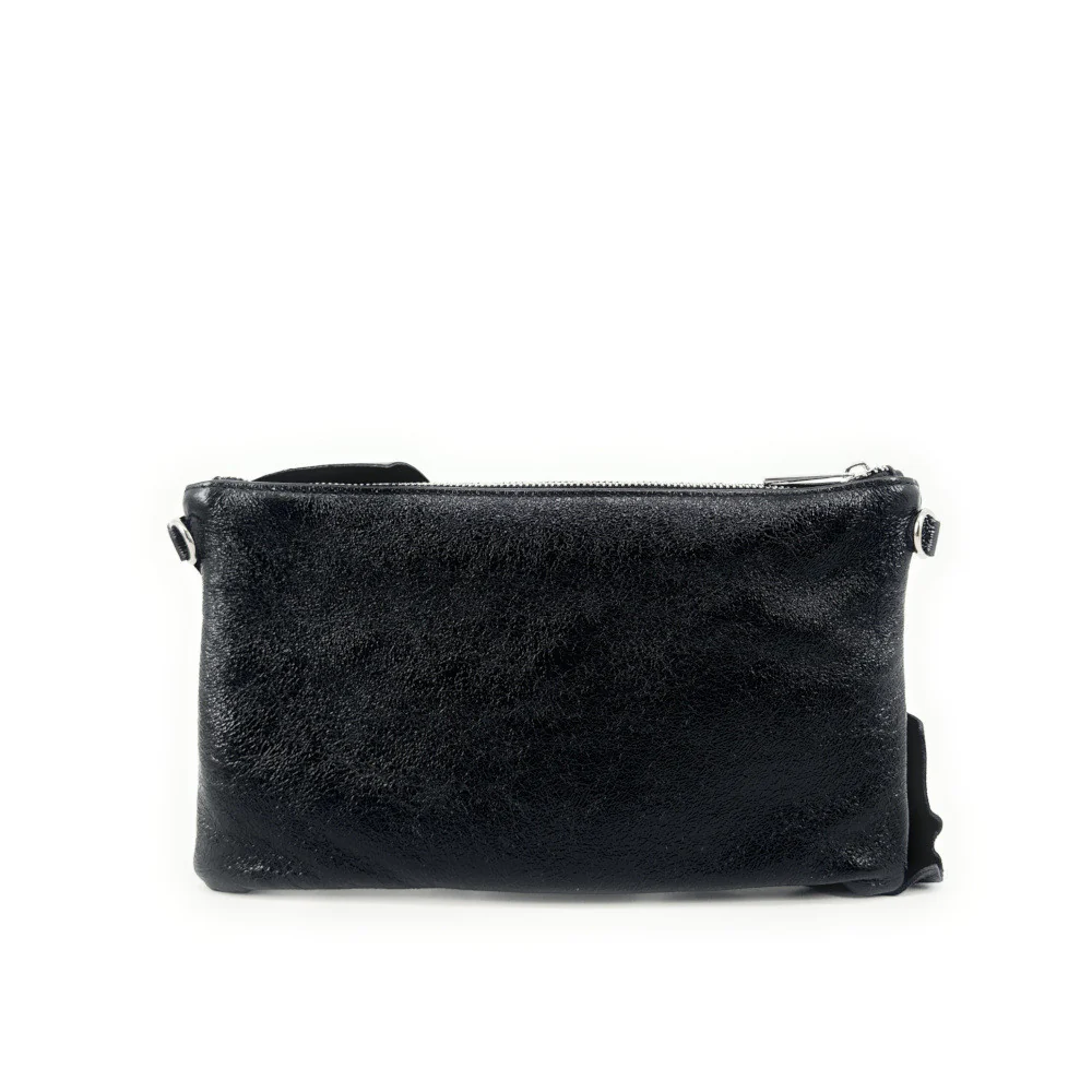 Sac pochette en cuir irisé SHERAZADE Noir irisé - Image 3