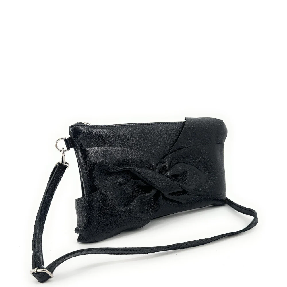 Sac pochette en cuir irisé SHERAZADE Noir irisé - Image 4