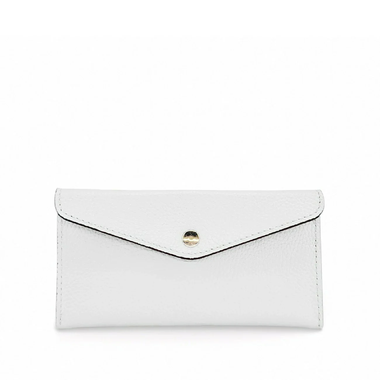 Pochette enveloppe en cuir grainé CLOE Blanc - Image 4