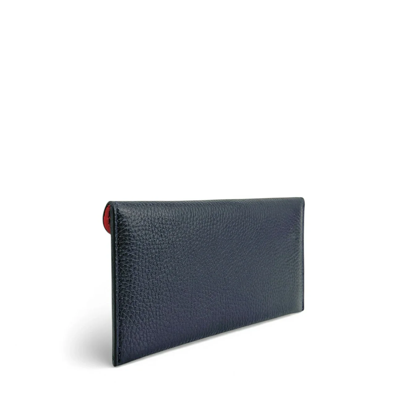 Pochette enveloppe en cuir grainé CLOE Bleu marine - Image 5