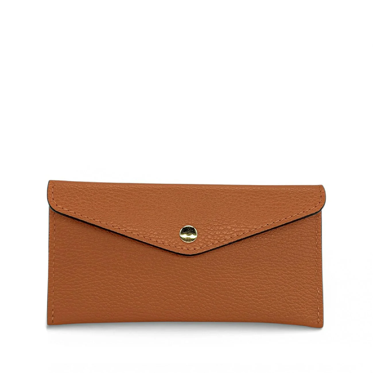 Pochette enveloppe en cuir grainé CLOE Camel - Image 4