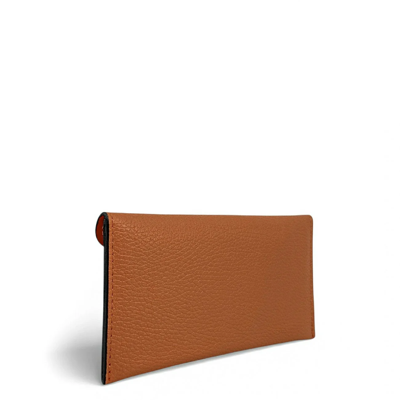 Pochette enveloppe en cuir grainé CLOE Camel - Image 5
