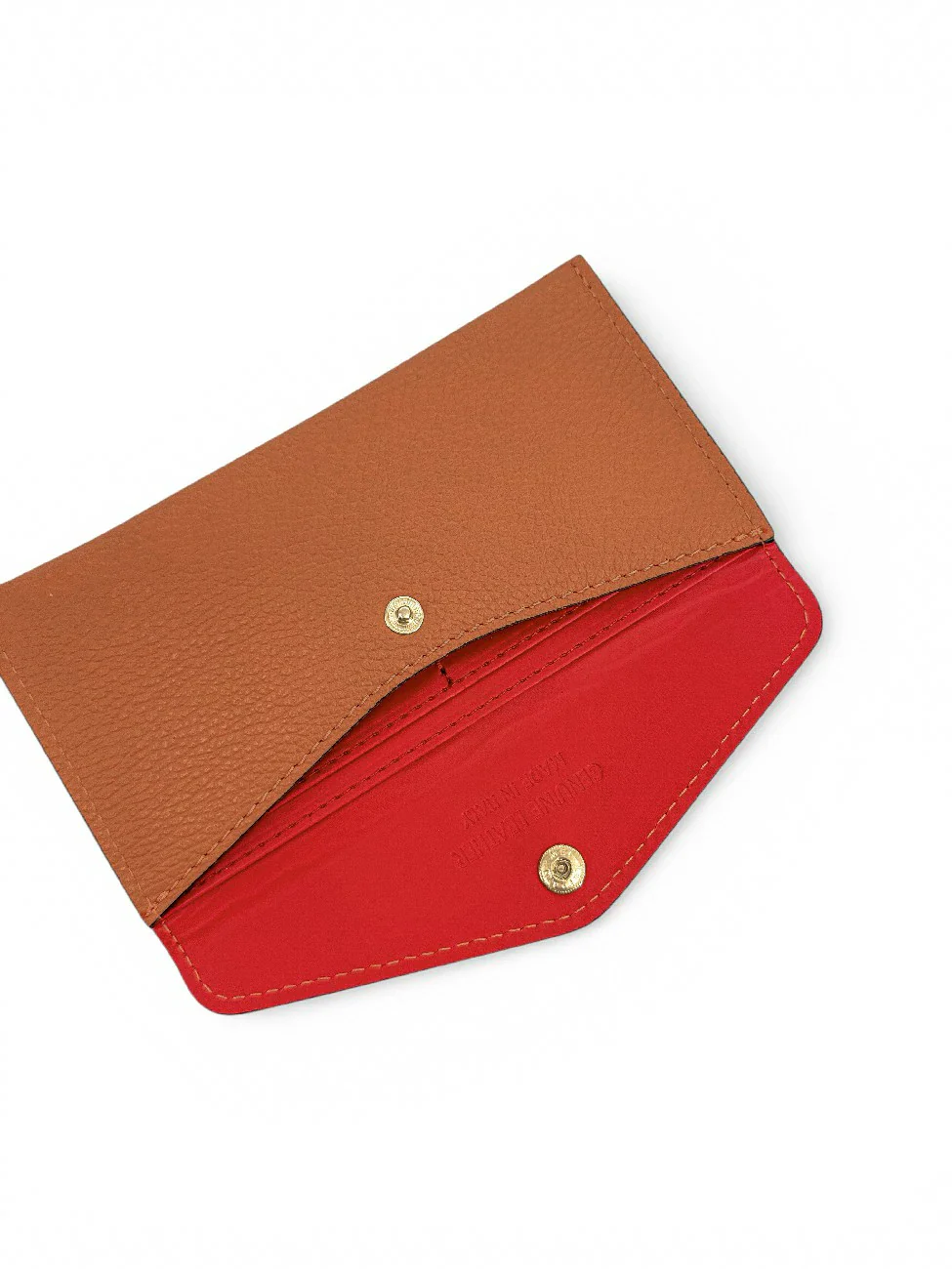 Pochette enveloppe en cuir grainé CLOE Camel - Image 6