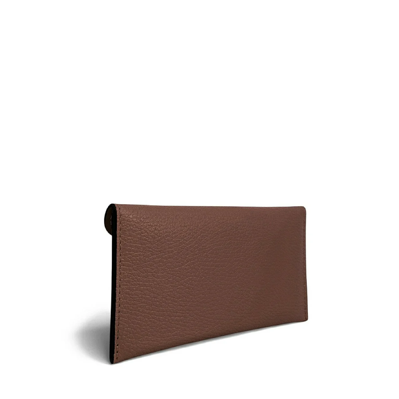 Pochette enveloppe en cuir grainé CLOE Moka - Image 5