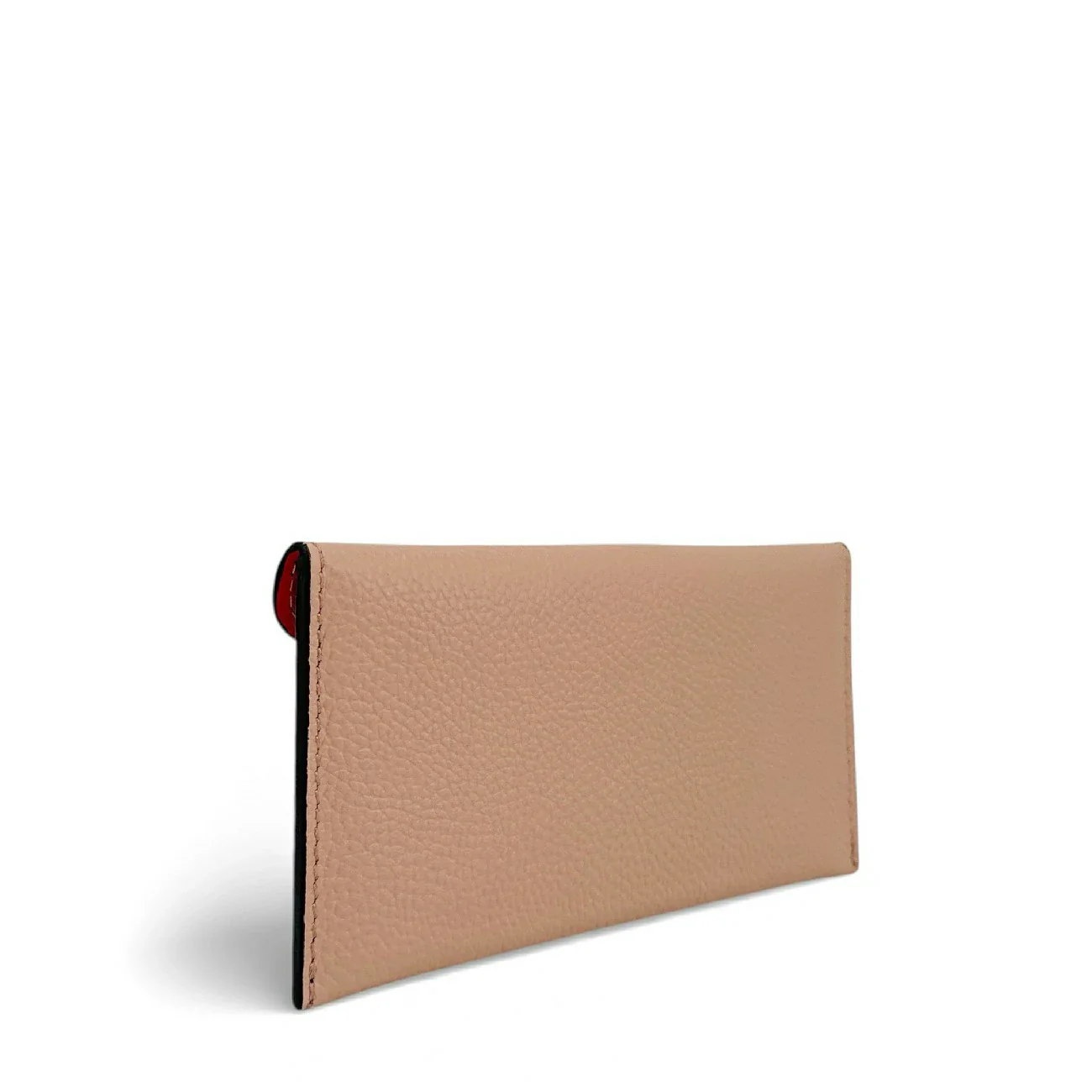 Pochette enveloppe en cuir grainé CLOE Rose nude - Image 5