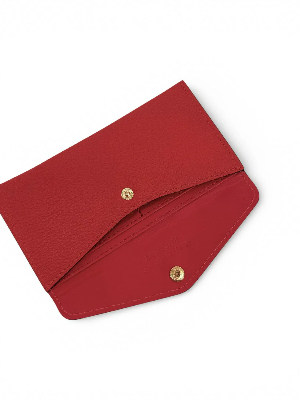 Pochette enveloppe en cuir grainé CLOE Rouge foncé - Image 6
