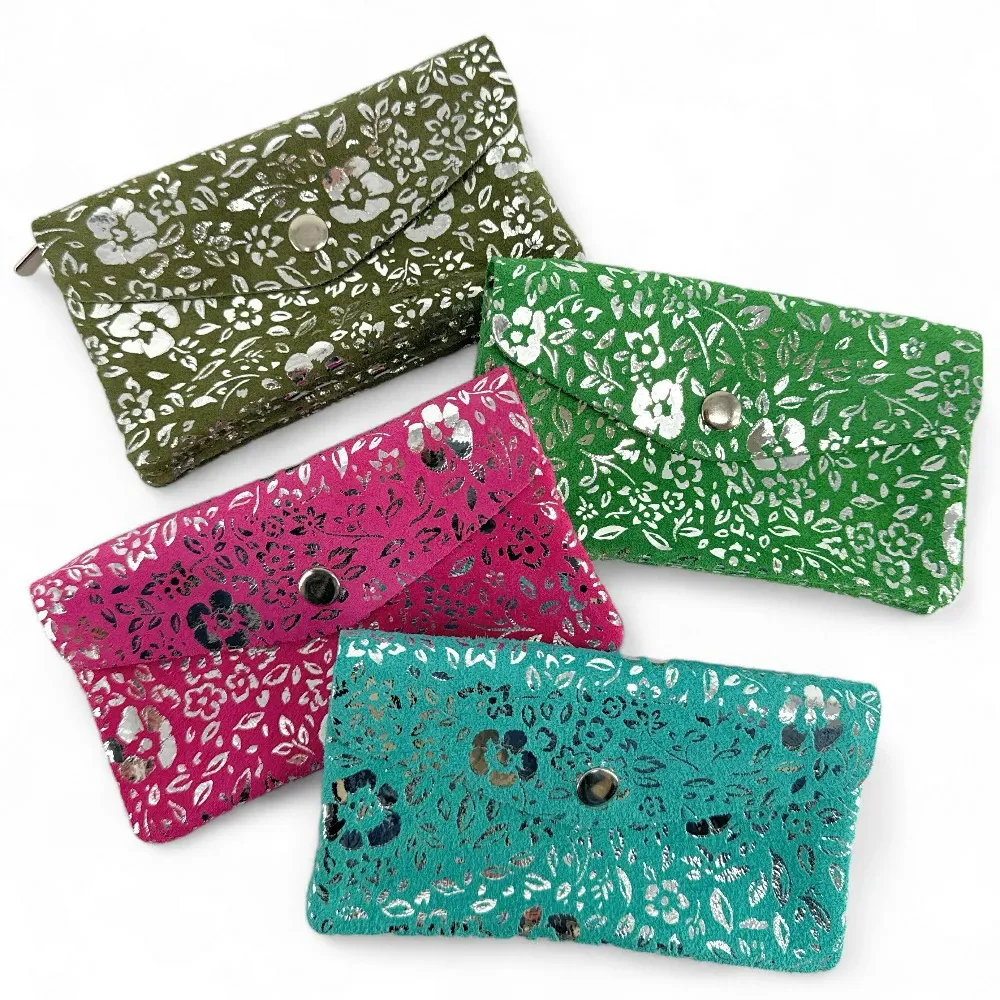 Pochette porte-monnaie en daim COMPO BLOOM Vert anglais - Image 5