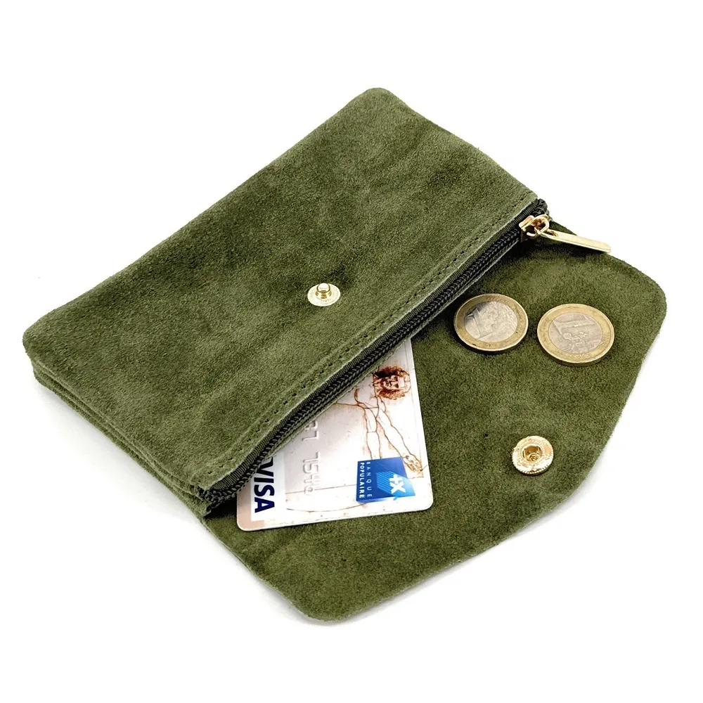 Pochette porte-monnaie en daim COMPO SUEDE Kaki - Image 2
