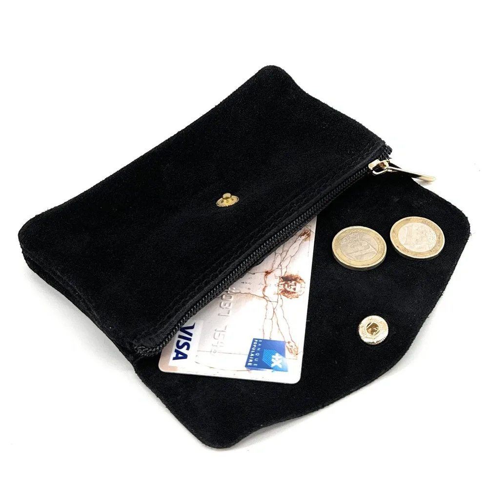 Pochette porte-monnaie en daim COMPO SUEDE Noir - Image 2