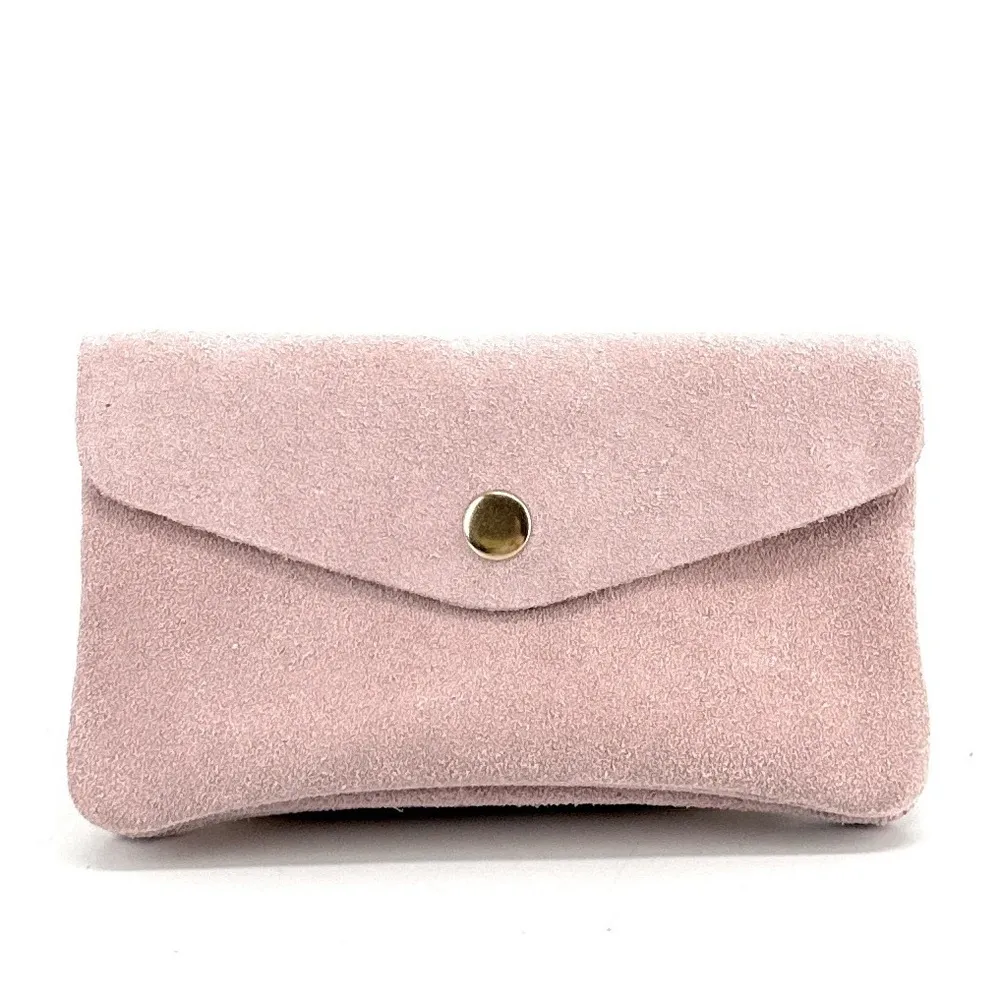 Pochette porte-monnaie en daim COMPO SUEDE Rose pâle - Image 4