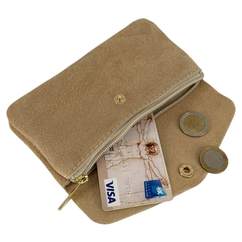Pochette porte-monnaie en daim COMPO SUEDE Taupe - Image 2