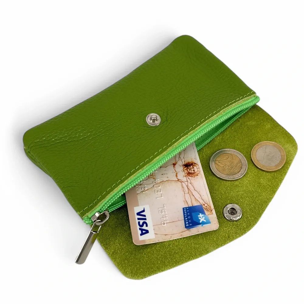Pochette porte-monnaie en cuir grainé COMPO Avocat - Image 2