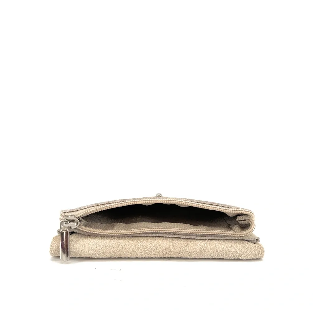 Pochette porte-monnaie en cuir grainé COMPO Beige crème - Image 3