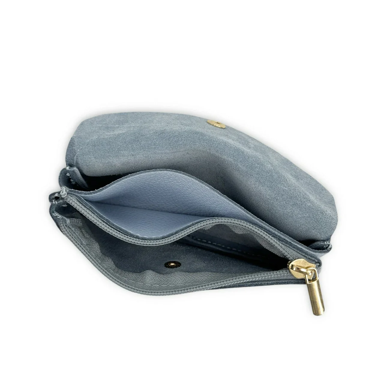 Pochette porte-monnaie en cuir grainé COMPO Bleu pastel - Image 3
