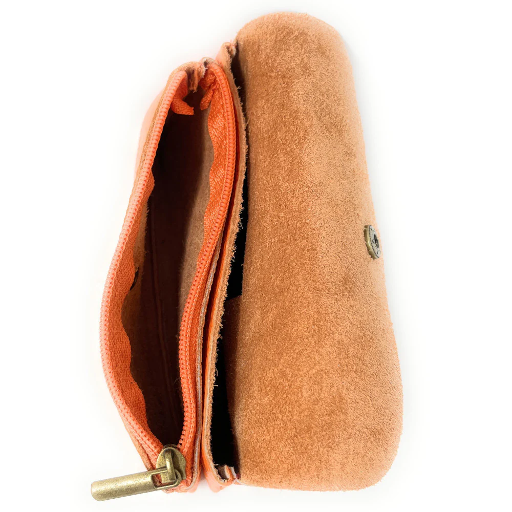 Pochette porte-monnaie en cuir grainé COMPO Orange - Image 3
