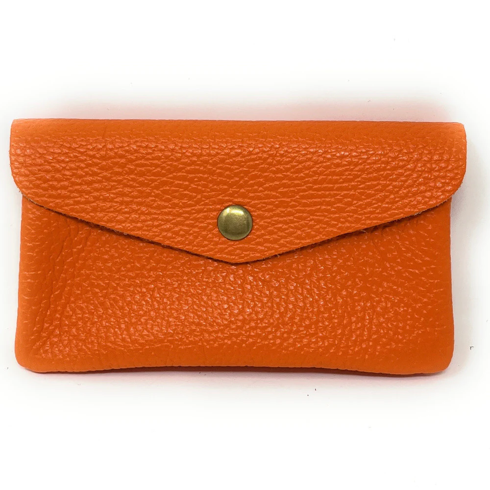Pochette porte-monnaie en cuir grainé COMPO Orange - Image 4