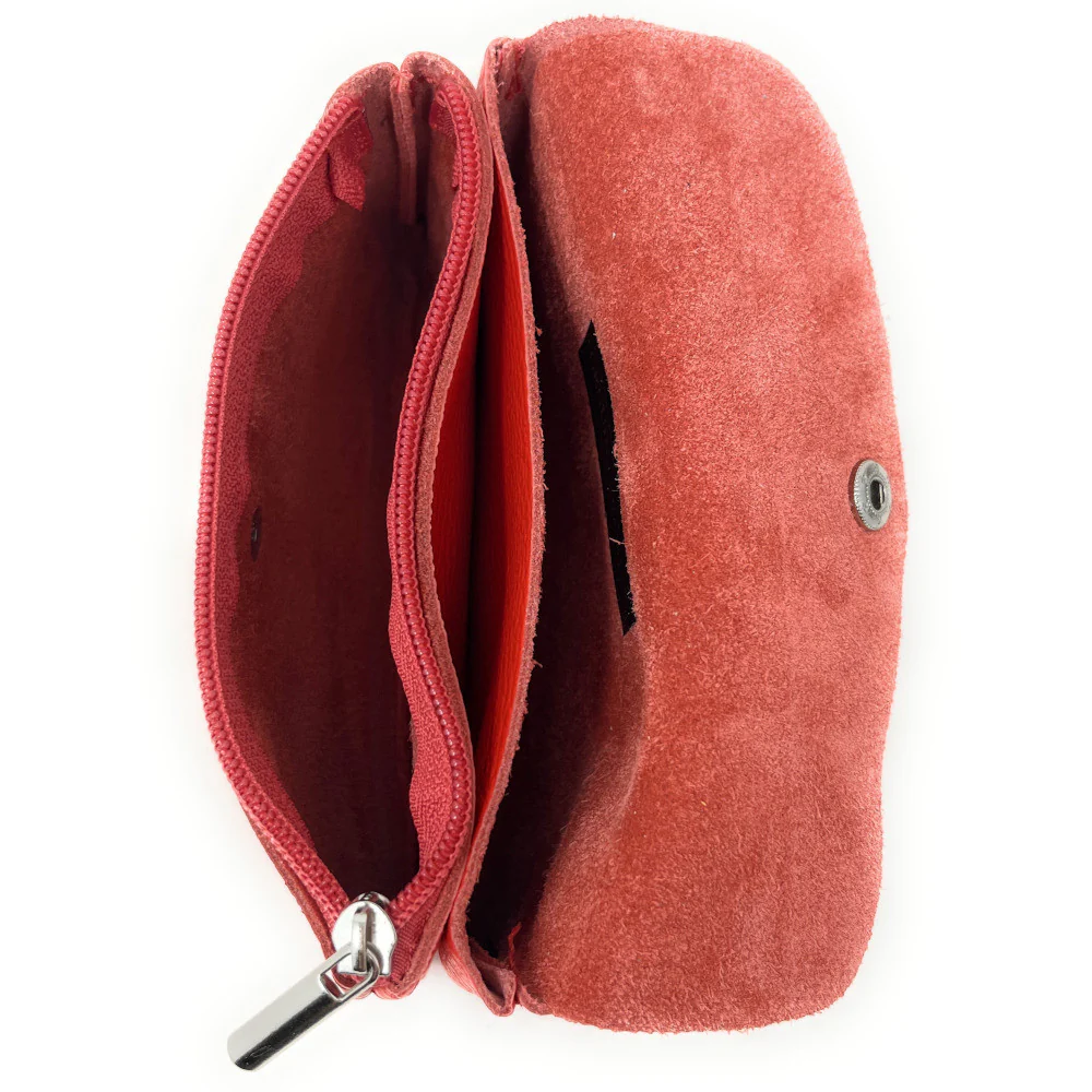 Pochette porte-monnaie en cuir grainé COMPO Rose corail - Image 3