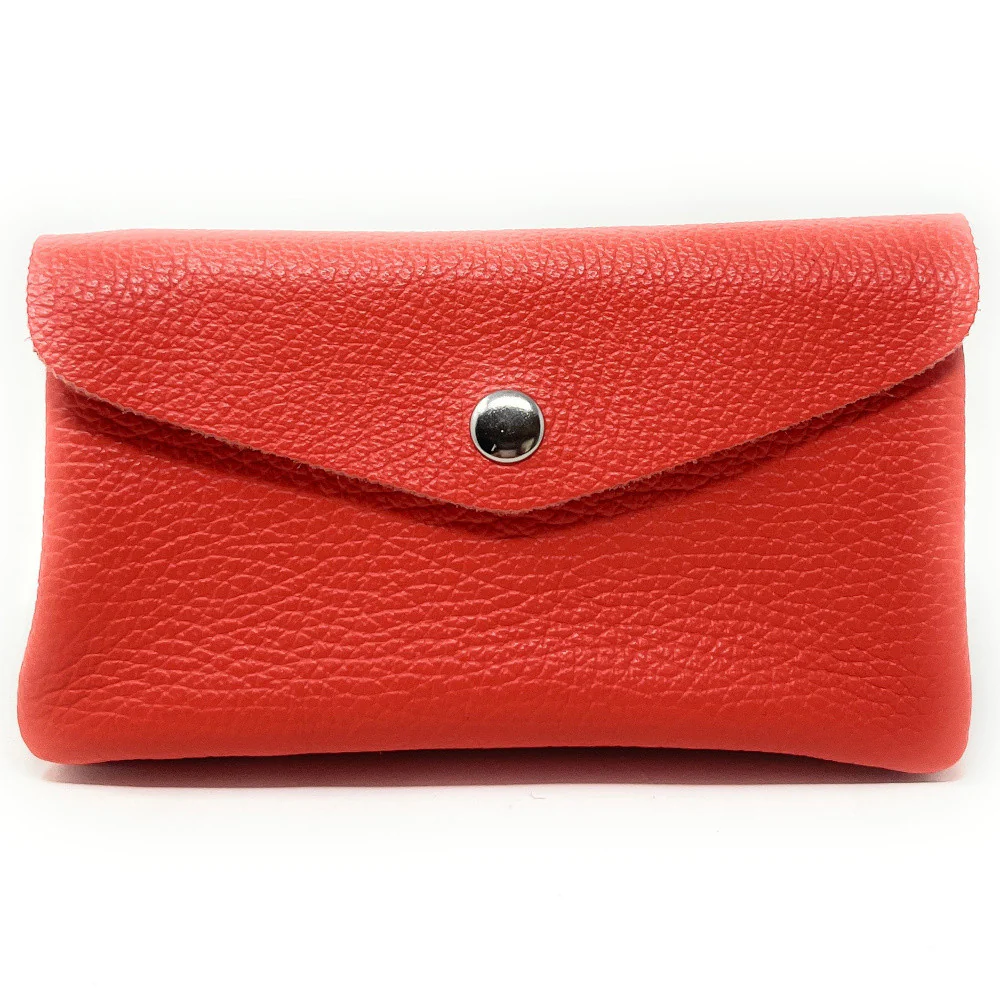 Pochette porte-monnaie en cuir grainé COMPO Rose corail - Image 4