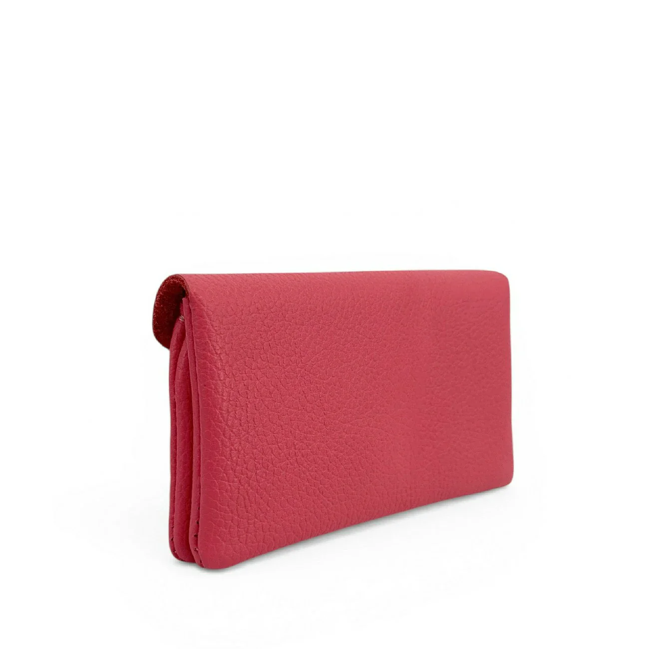 Pochette porte-monnaie en cuir grainé COMPO Rouge pastèque - Image 6