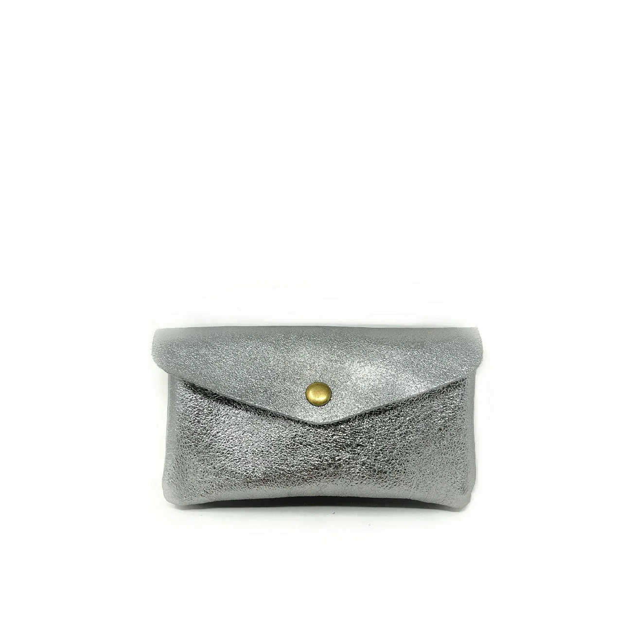 Pochette porte-monnaie en cuir irisé COMPO Argent moyen