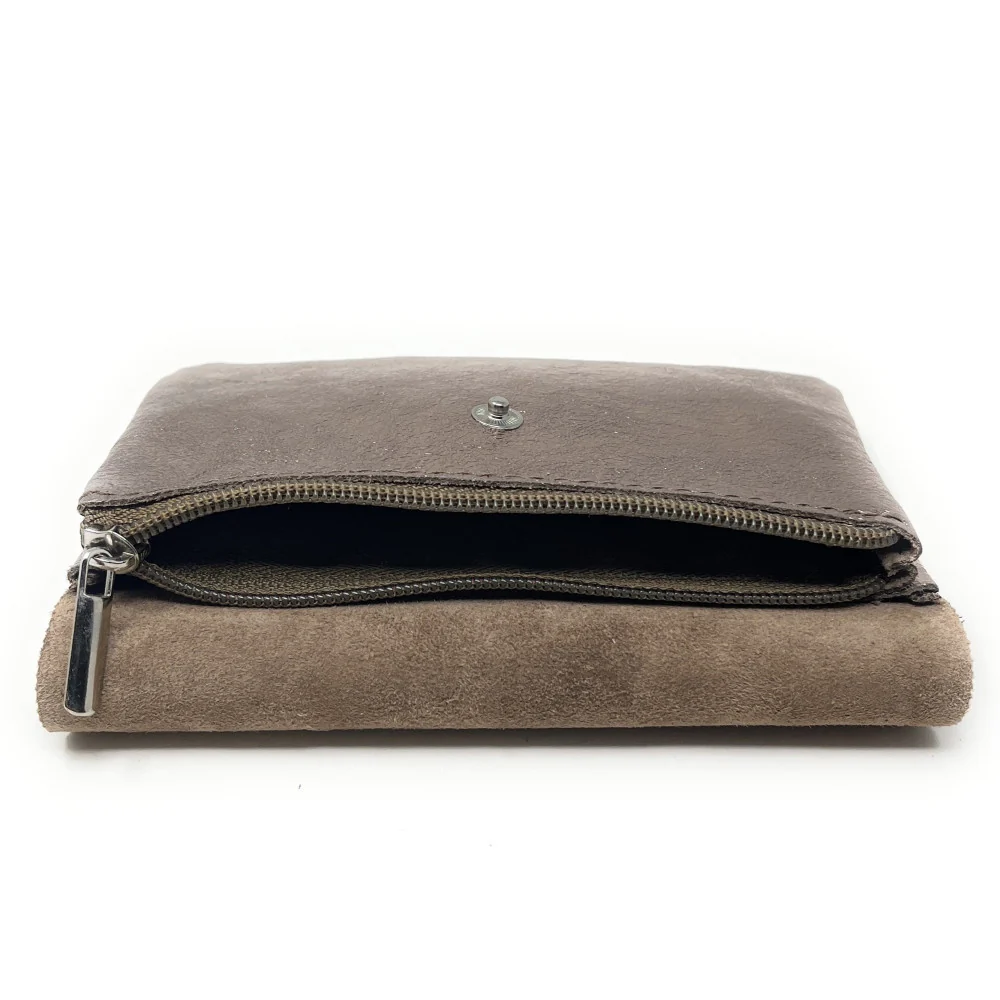 Pochette porte-monnaie en cuir irisé COMPO Champagne irisé - Image 3