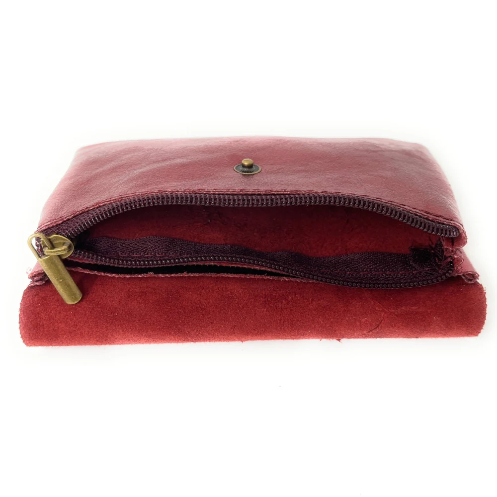 Pochette porte-monnaie en cuir irisé COMPO Framboise irisé - Image 3