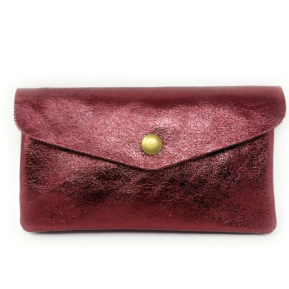 Pochette porte-monnaie en cuir irisé COMPO Framboise irisé - Image 4