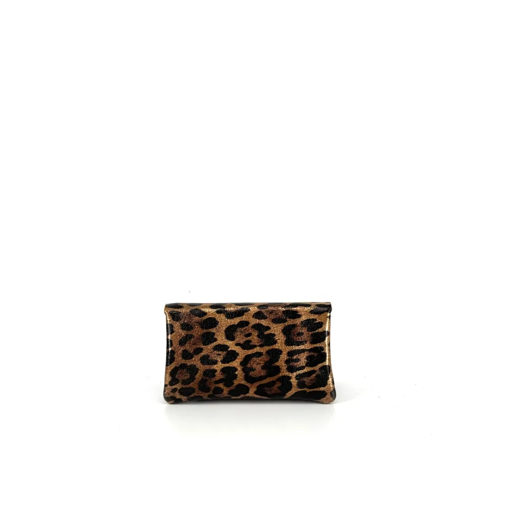 Pochette porte-monnaie en cuir irisé COMPO JUNGLE Léopard - Image 3