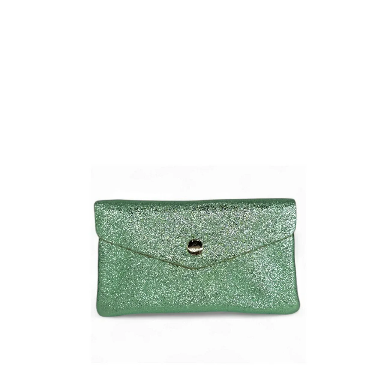 Pochette porte-monnaie en cuir irisé COMPO Menthe givrée