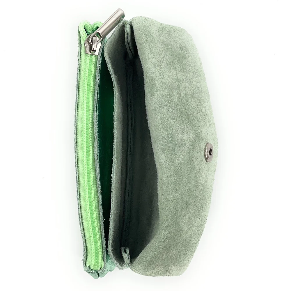 Pochette porte-monnaie en cuir irisé COMPO Menthe givrée - Image 5