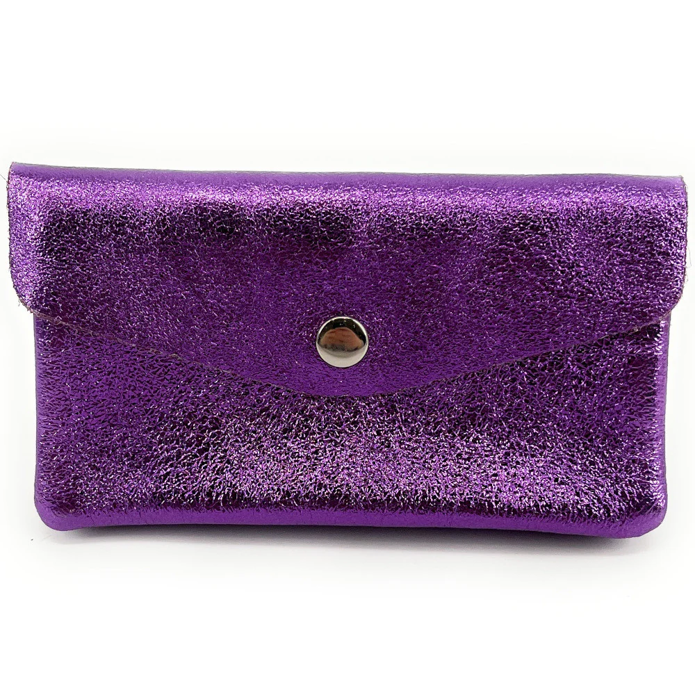 Pochette porte-monnaie en cuir irisé COMPO Violine - Image 4