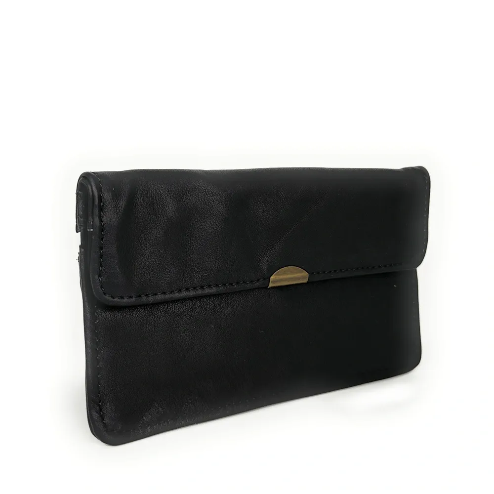 Pochette porte-monnaie en cuir lisse IMPRO Noir - Image 3