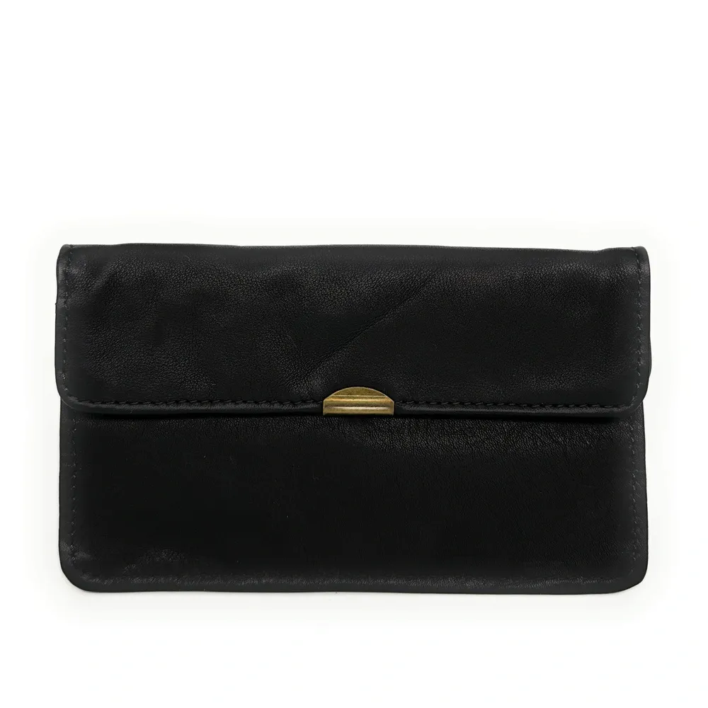 Pochette porte-monnaie en cuir lisse IMPRO Noir - Image 4