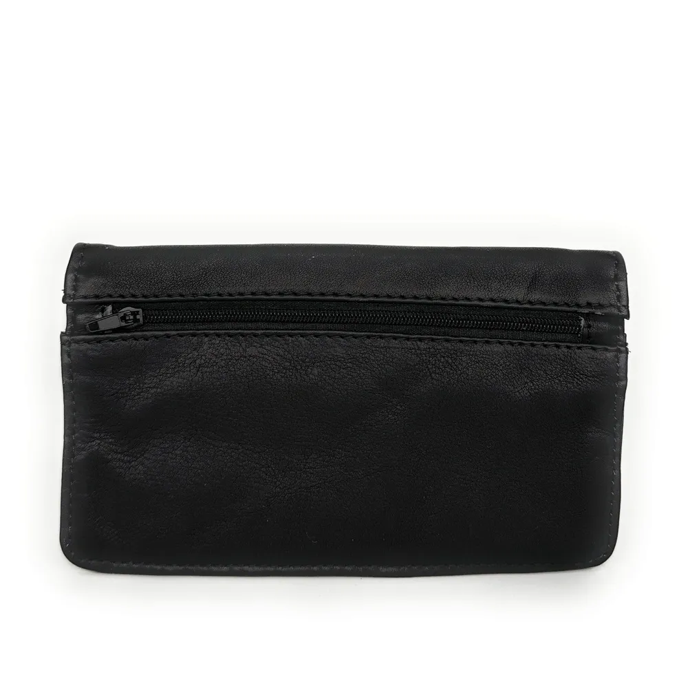 Pochette porte-monnaie en cuir lisse IMPRO Noir - Image 5