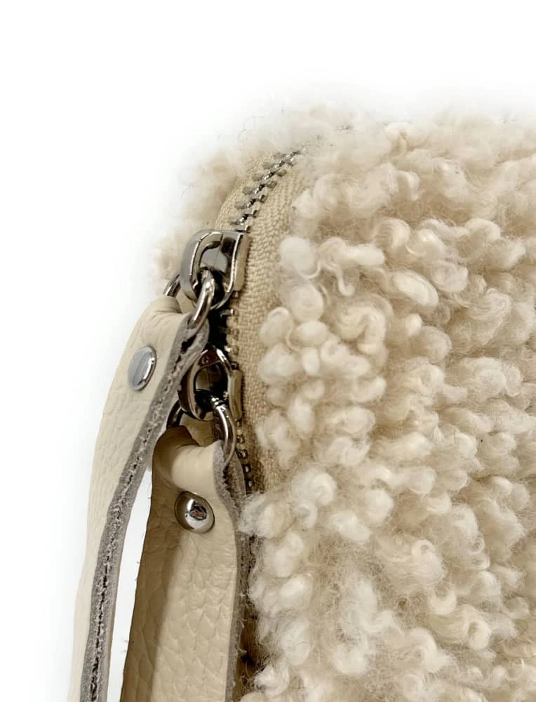Pochette téléphone en peluche TEDDY Beige crème - Image 6