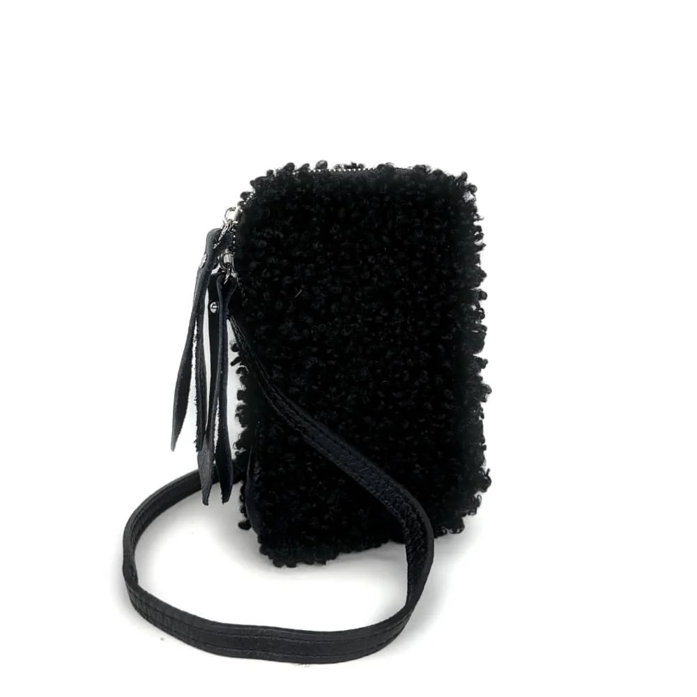 Pochette téléphone en peluche TEDDY Noir - Image 3