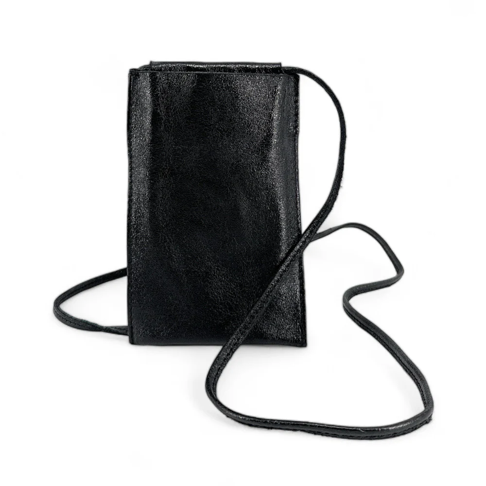 Pochette téléphone en cuir irisé EASY Noir irisé - Image 4