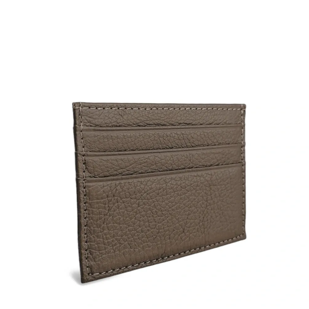 Porte-cartes en cuir grainé NOAH Taupe foncé - Image 2