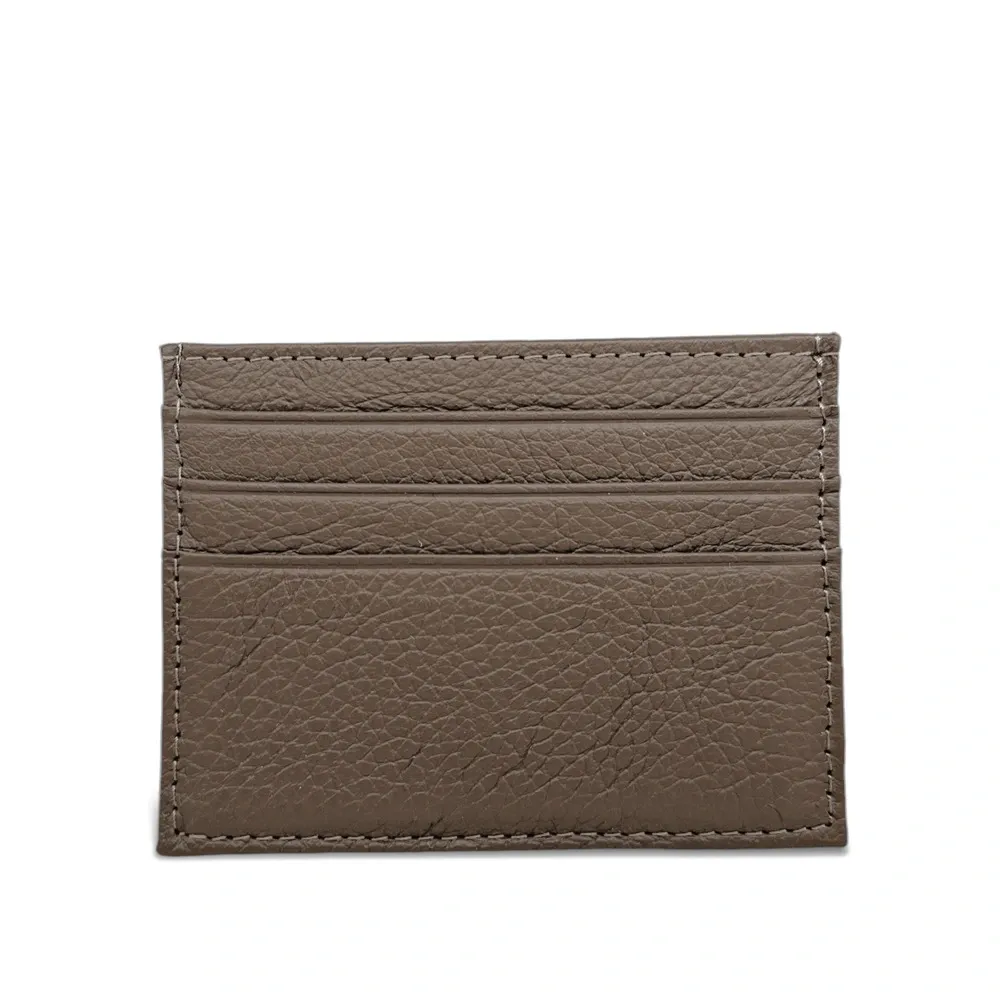 Porte-cartes en cuir grainé NOAH Taupe foncé - Image 3